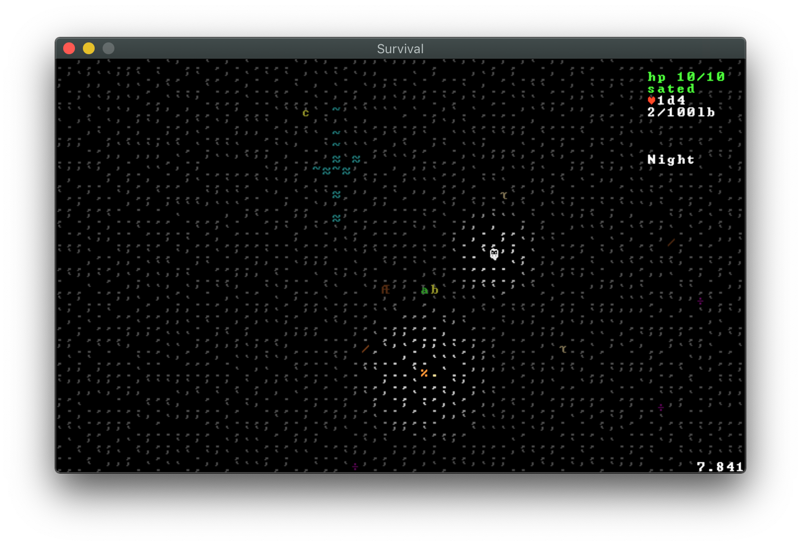 Screenshot
                of survival roguelike
